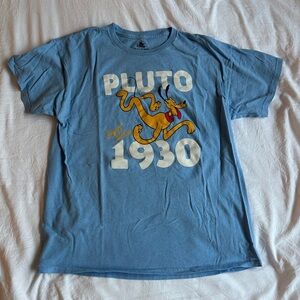 Disney Pluto Light Blue Crewneck Graphic Tee Youth XL
